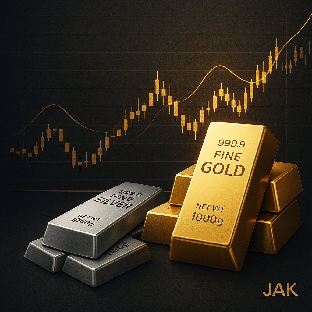 Illustration of Live Gold (XAU/USD) and Silver (XAG/USD) Forecast Today: Bullish Outlook Drives Market Momentum